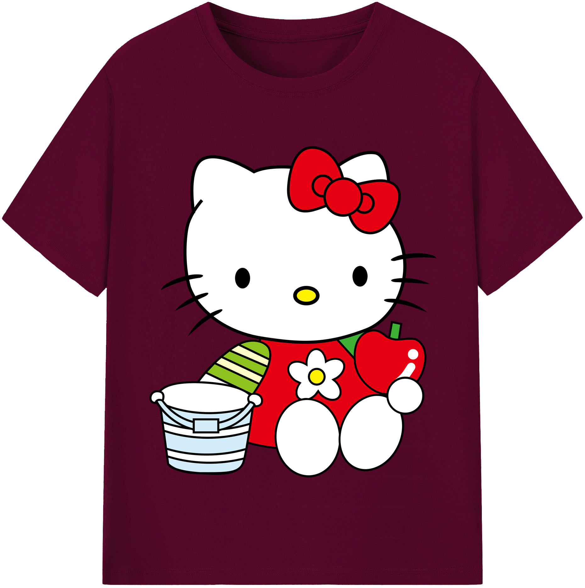 （画像用） Hello Kitty ハローキティ レディースカジュアルプリントTシャツ（綿100％）
